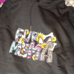 Black Fur Mama Hoodie